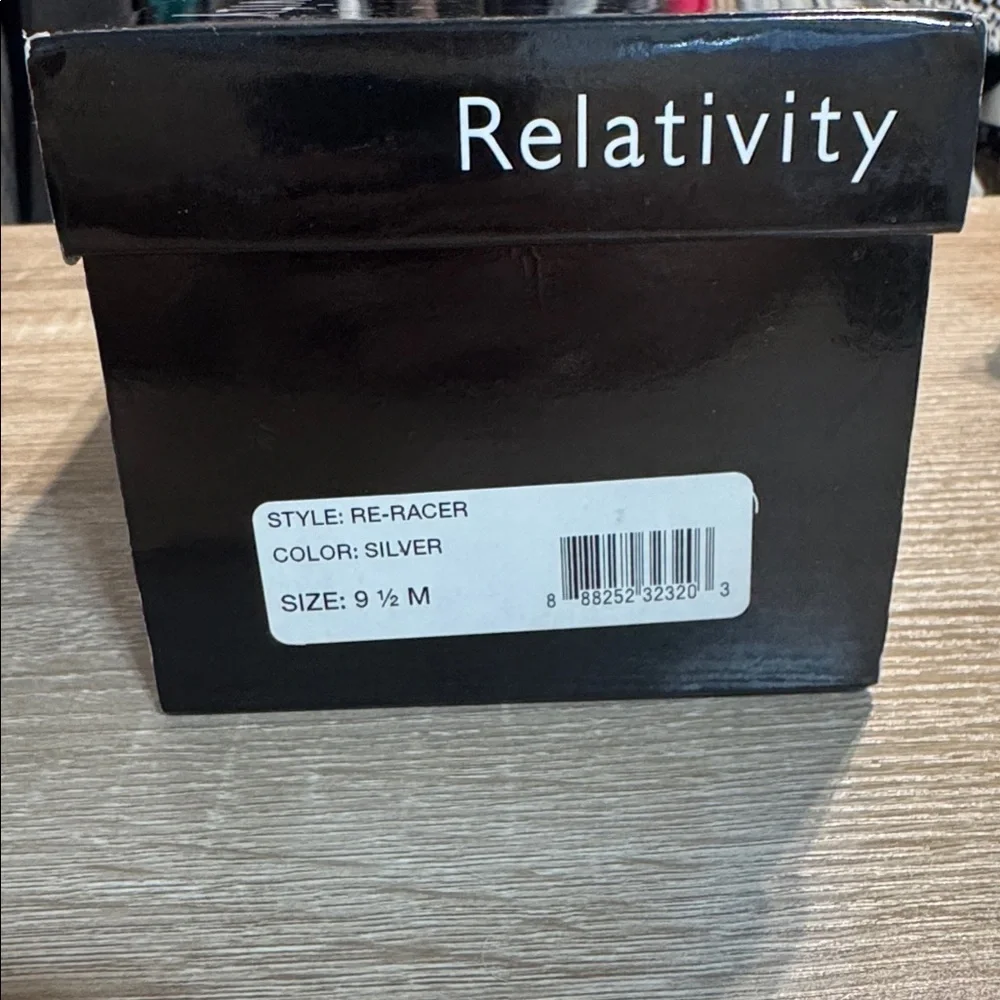 Relativity Metallic Gray Single-Band Slide Sandals